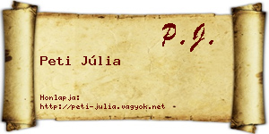 Peti Júlia névjegykártya