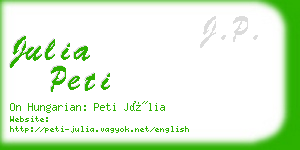 julia peti business card